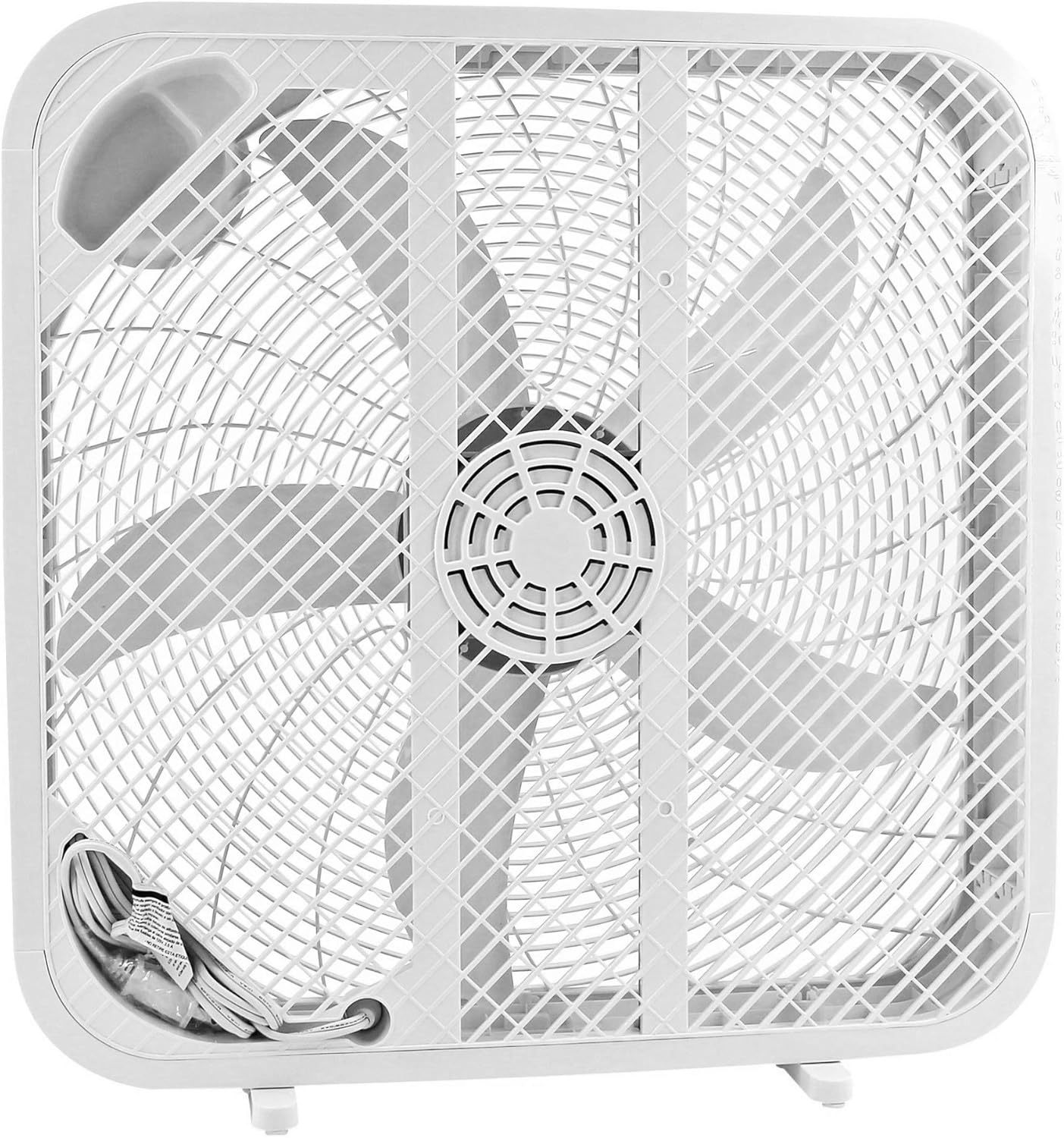 Box Fan, 3 Settings, Max Cooling Technology, Carry Handle, White