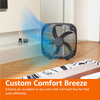 3 Speed Box Fan, Indoor Electric Fan for Home Cooling, 5 Blades, Lightweight Design, 67 Watts, 20-Inch, Black, 6.8