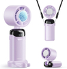Handheld Portable Turbo Fan with Ice Cooler, Powerful 21000 RPM, Speed (1-199), Up To 14Hrs Cooling, Rechargeable Personal Fan, Small Pocket Hand Fans for Travel/Outdoor/Home/Office (Purple)