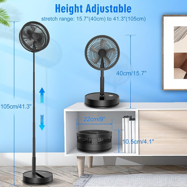 Portable Foldable Rechargeable Oscillating Fan - 9